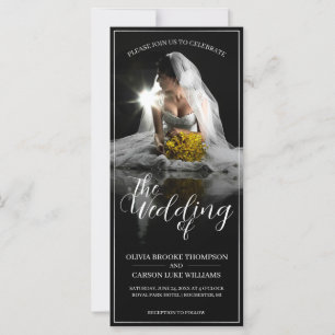 Anúncio de Casamento com Noiva Sentada - Clássico