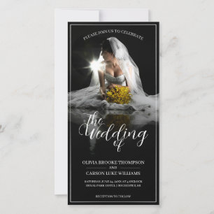 Anúncio de Casamento com Noiva Sentada - Clássico