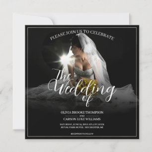 Anúncio de Casamento com Noiva Sentada - Clássico
