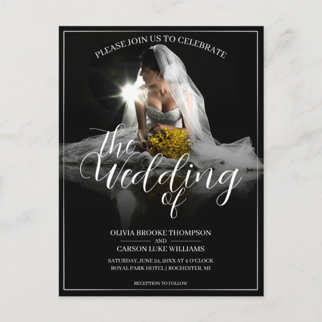 Anúncio de Casamento com Noiva Sentada - Clássico  (Frente)