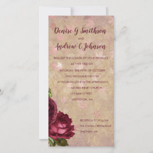 Anúncio de Casamento com Rosas Borgonha