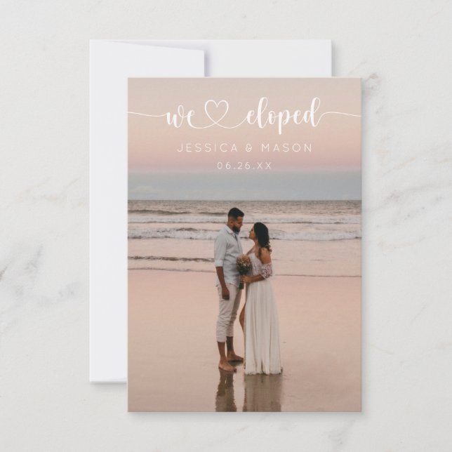 Anúncio de Casamento com Roteiro de Coração Simple (Frente)