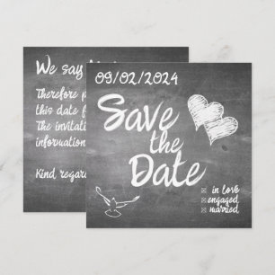 Anúncio de Casamento com Tipografia de Quadro Negr