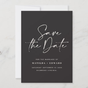 Anúncio de casamento com tipografia manuscrita mod