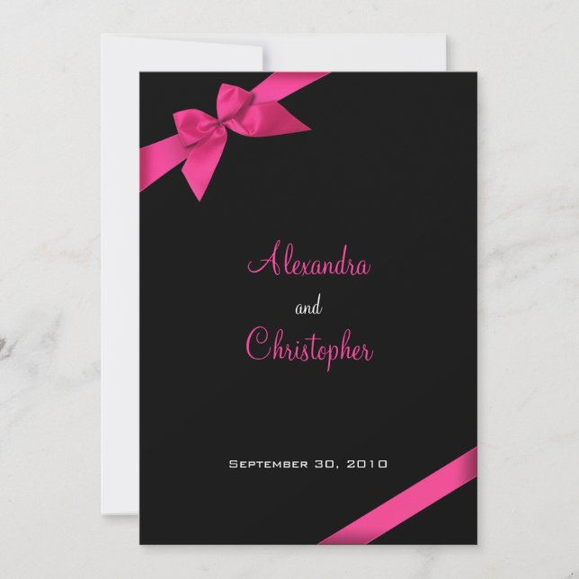 Anúncio de casamento da Faixa de Opções Rosa (Frente)