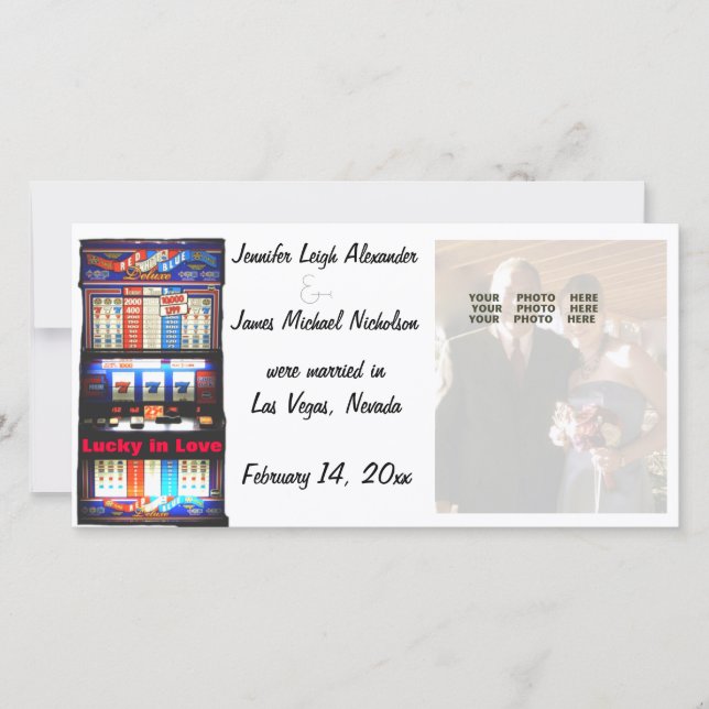Anúncio de casamento da Lucky in Love Las Vegas (Frente)