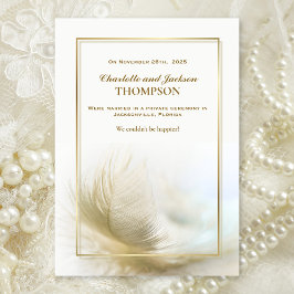 Anúncio de casamento da pena Dourada legante