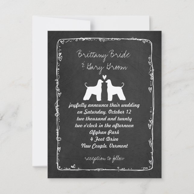 Anúncio de Casamento de Afghan Hounds (Frente)