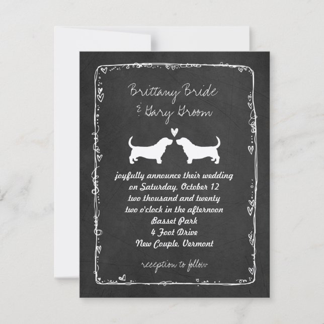 Anúncio de Casamento de Basset Hounds (Frente)