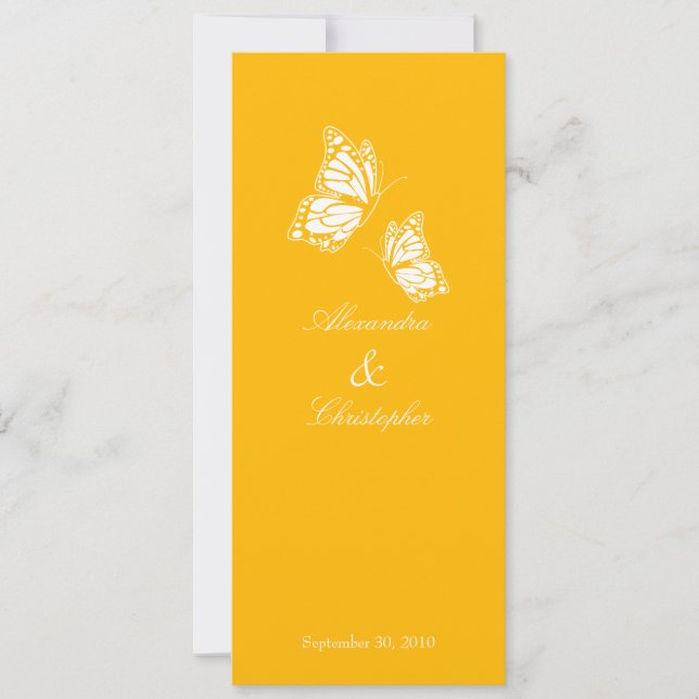 Anúncio de casamento de borboletas amarelas simple (Frente)