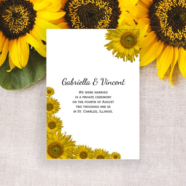 Anúncio de Casamento de Borda Sunflower (Criador carregado)