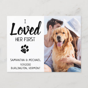 Anúncio de casamento de cachorro com foto personal