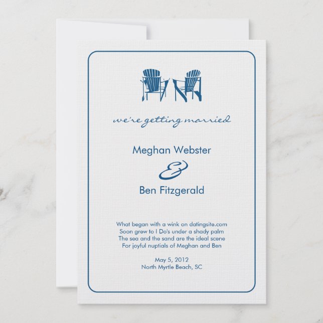 Anúncio de Casamento de Cadeiras Adirondack (Frente)