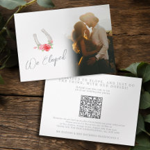 Anúncio de casamento de cavalos e rosas Fotos QR