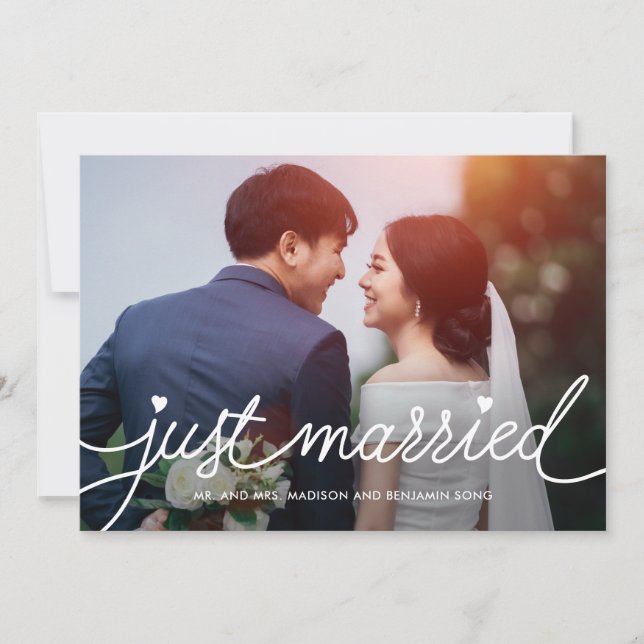 Anúncio de casamento de cores editáveis de script  (Frente)