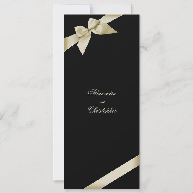 Anúncio de casamento de Cream Ribbon (Frente)