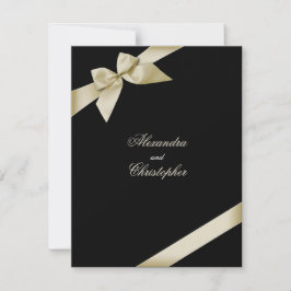 Anúncio de casamento de Cream Ribbon