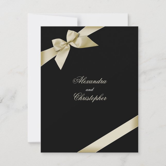 Anúncio de casamento de Cream Ribbon (Frente)