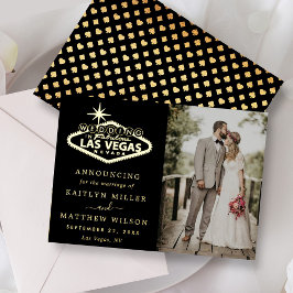 Anúncio de Casamento de Destino Elegante Las Vegas