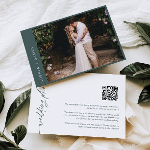 Anúncio de Casamento de Elopement Mínimo Evergreen