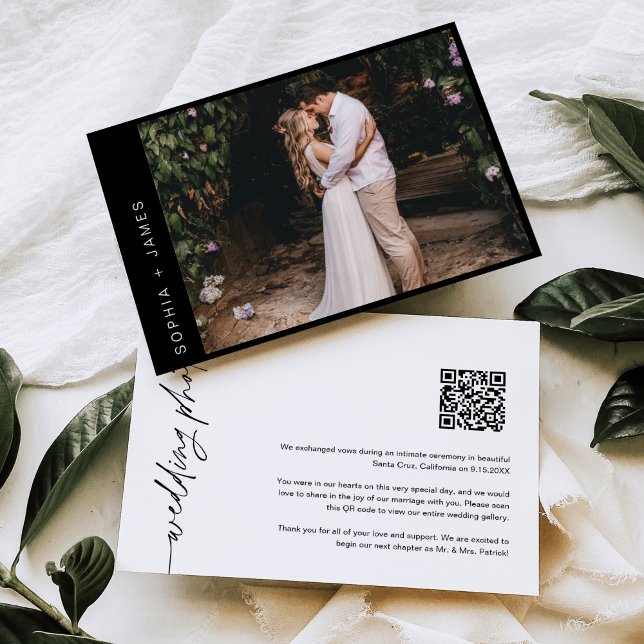 Anúncio de Casamento de Elopemento Mínimo do NOIR (Criador carregado)