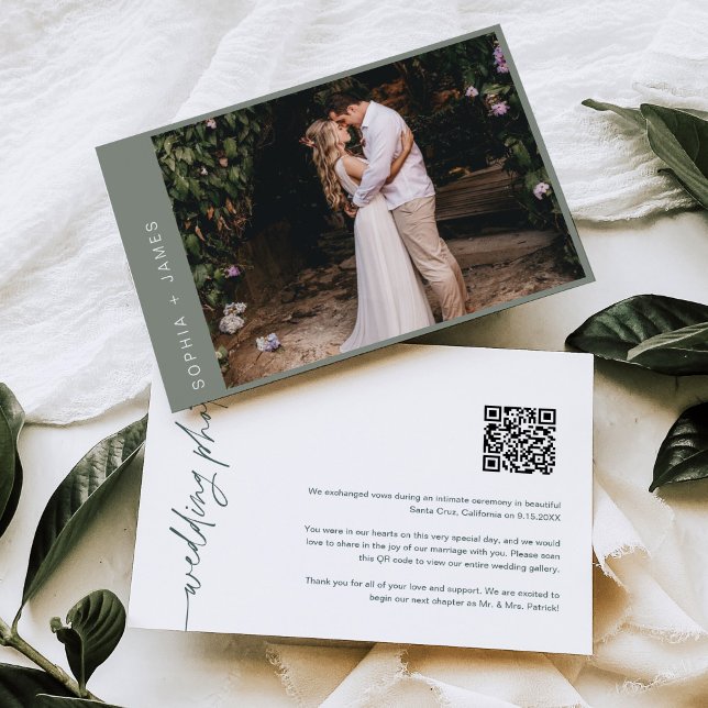 Anúncio de Casamento de Elopemento Mínimo SAGE (Criador carregado)