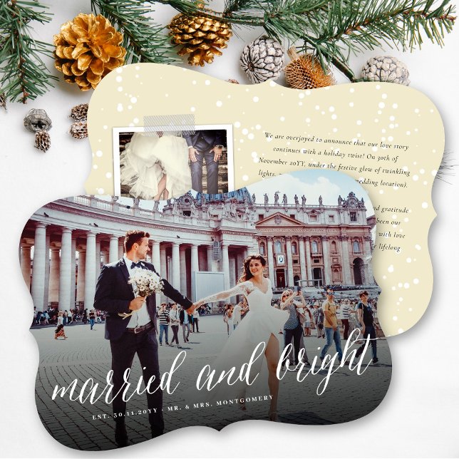 Anúncio de Casamento de Férias Casadas E Brilhante (Criador carregado)