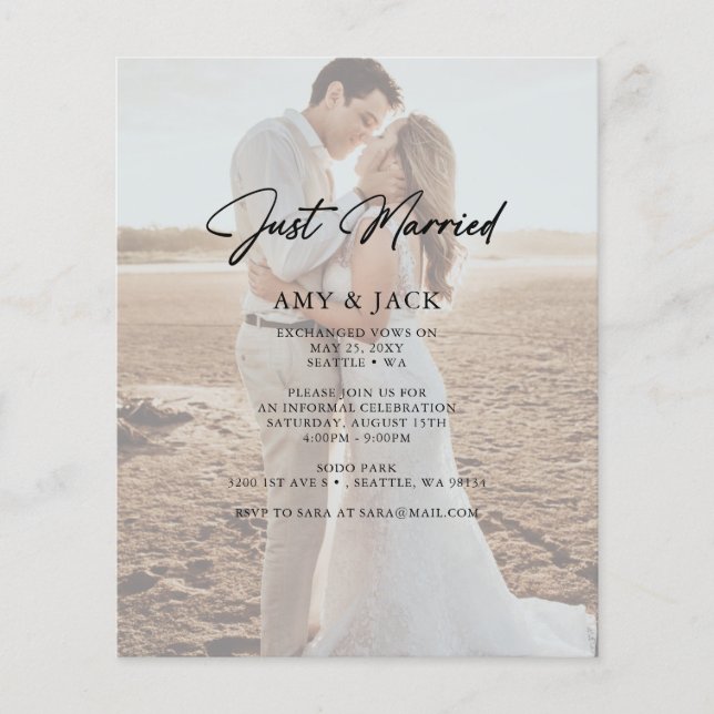 Anúncio de casamento de fotos do Recem casados de  (Frente)