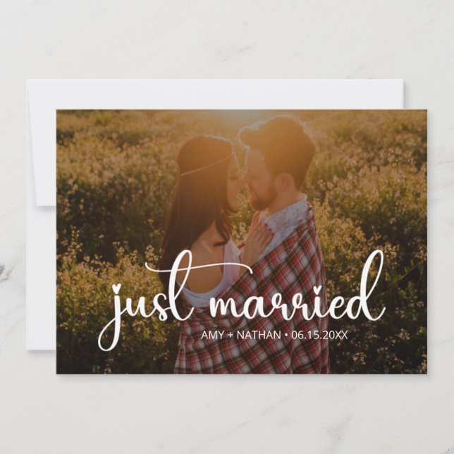 Anúncio de casamento de fotos do Recem casados Ele (Frente)