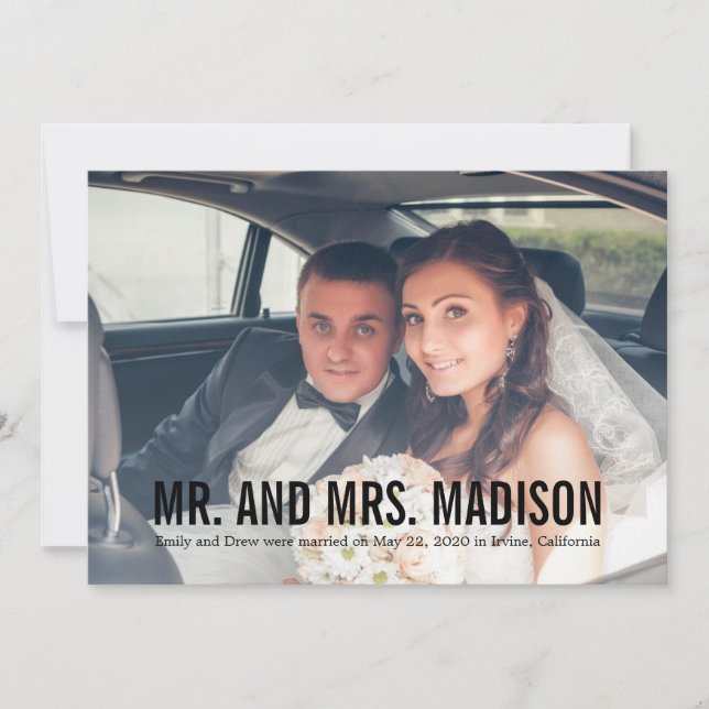 Anúncio de casamento de fotos minimalista moderno (Frente)