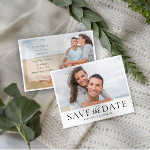 Anúncio de casamento de fotos simples de orçamento