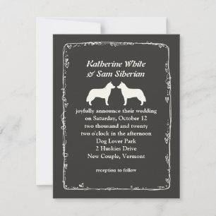 Anúncio de Casamento de Huskies Siberianos