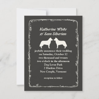 Anúncio de Casamento de Huskies Siberianos