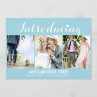Anúncio de casamento de introdução doce - azul