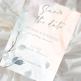 Anúncio de Casamento de Inverno Elegante