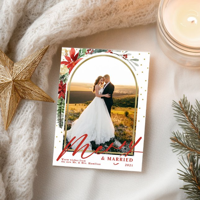 Anúncio de casamento de Natal alegre e casado (Criador carregado)