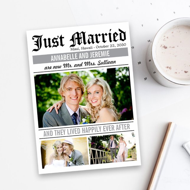 Anúncio de casamento de notícias sobre casamento - (Criador carregado)