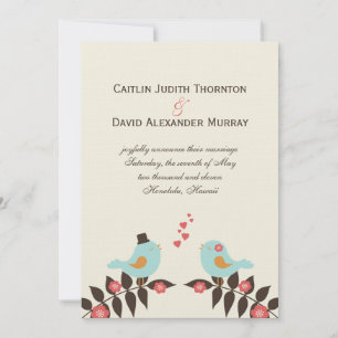 Anúncio de Casamento de Pássaros do Amor