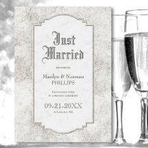 Anúncio de Casamento de Pedra da Cinza Vintage