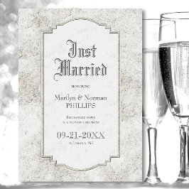 Anúncio de Casamento de Pedra da Cinza Vintage