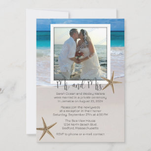 Anúncio de Casamento de praia tropical com foto