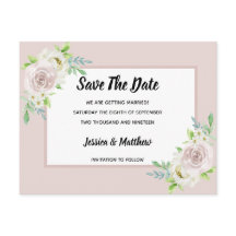 Anúncio de Casamento de Rosa Flor de Água-Marinha 