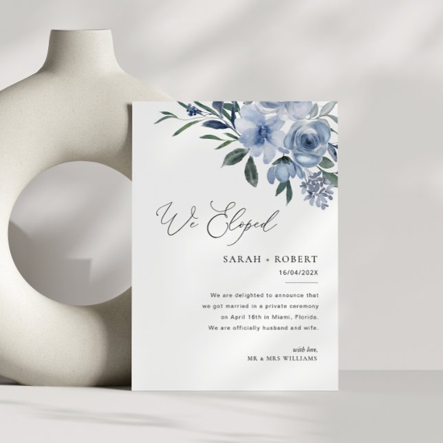 Anúncio de casamento de script azul moderno (Criador carregado)