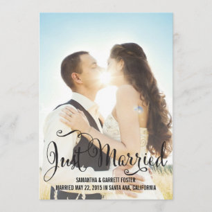 Anúncio de Casamento de Script Romântico - Preto