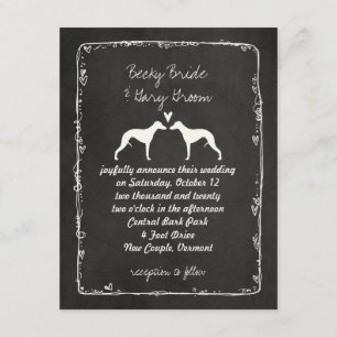 Anúncio de casamento de Silhouettes Whippet