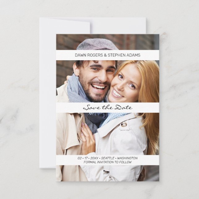 Anúncio de casamento do Casal de Foto Moderno (Frente)