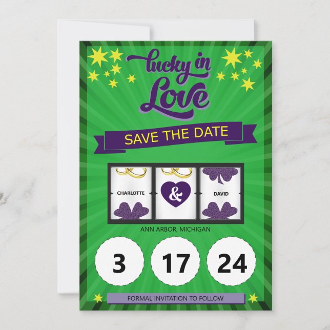 Anúncio de Casamento do Green Lucky no Amor (Frente)