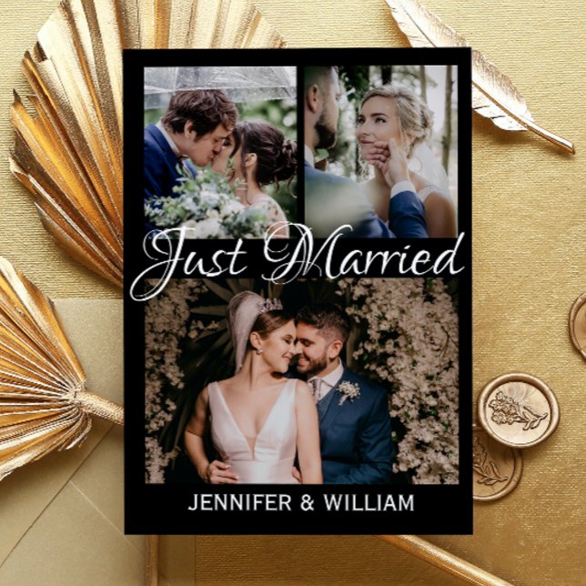 Anúncio de casamento do Recem casados Collage (Criador carregado)