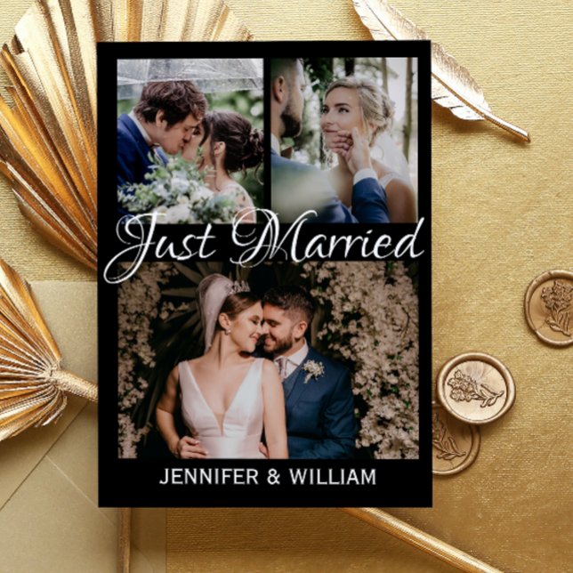 Anúncio de casamento do Recem casados Collage (Criador carregado)