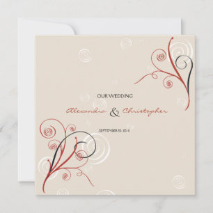 Anúncio de Casamento Elegante com Redemoinhos